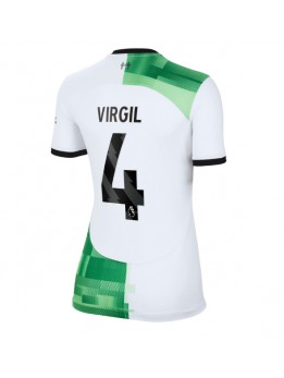 Billige Liverpool Virgil van Dijk #4 Bortedrakt Dame 2023-24 Kortermet